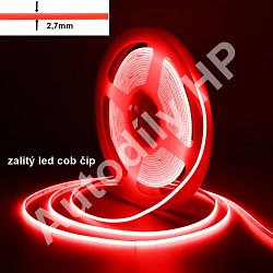 Led pásek 2,7mm cob čipy 1-5m červený